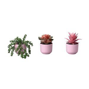 2pcs-ROOM ESSENTIALS Faux Succulents Artificial Plants Pink 3 pack